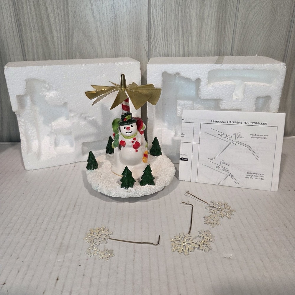 Wind Warmer enchanting holiday scenes Snowman Candle Topper - Open Box -By SInc.